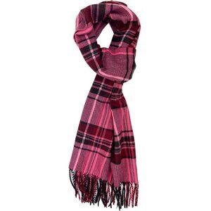 Men and Womend Pink Burgundy Plaid Winter Cashmer Scarf Soft Luxurious Plum